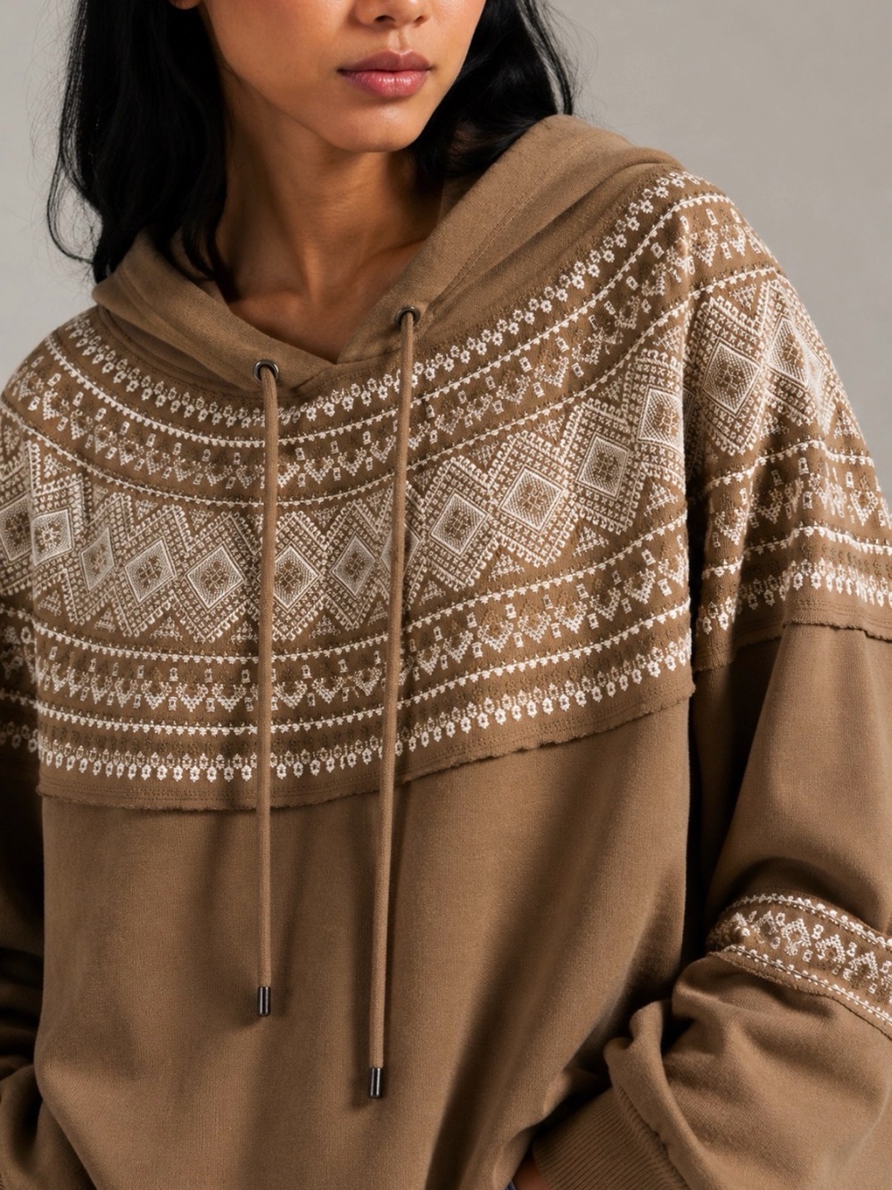 FREE PEOPLE Nomad Moon Embroidered Cocoon Hoodie XS
